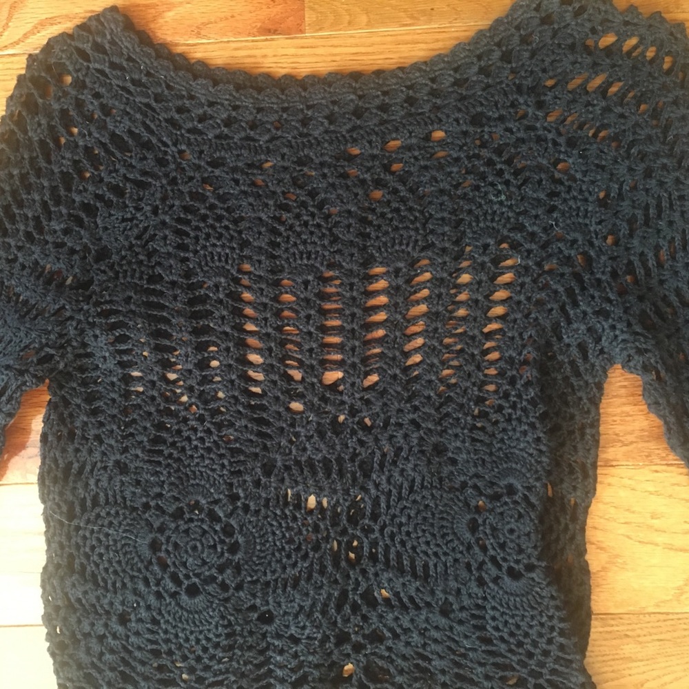 Handmade crochet bell sleeve top
